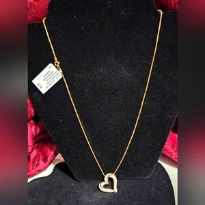 18k Plated 925 Sterling Brilliance Open Heart 20" Necklace